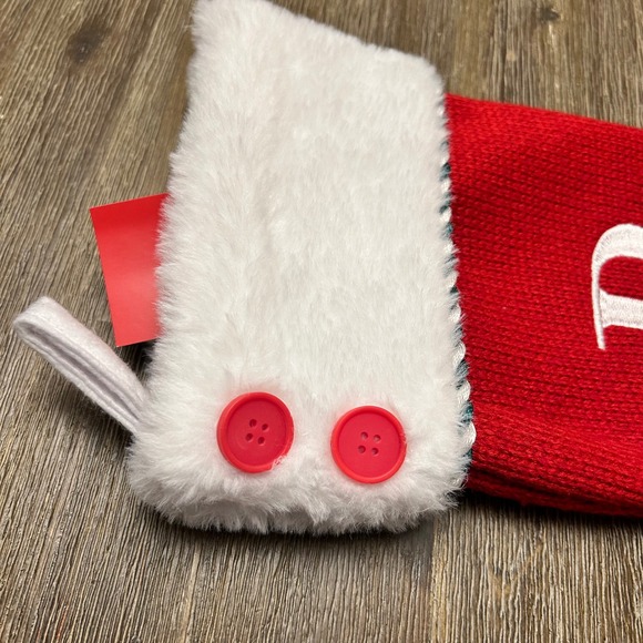 Red Knit Christmas Stocking Initial P Holiday Decoration Decor 21" NWT - Picture 3 of 3